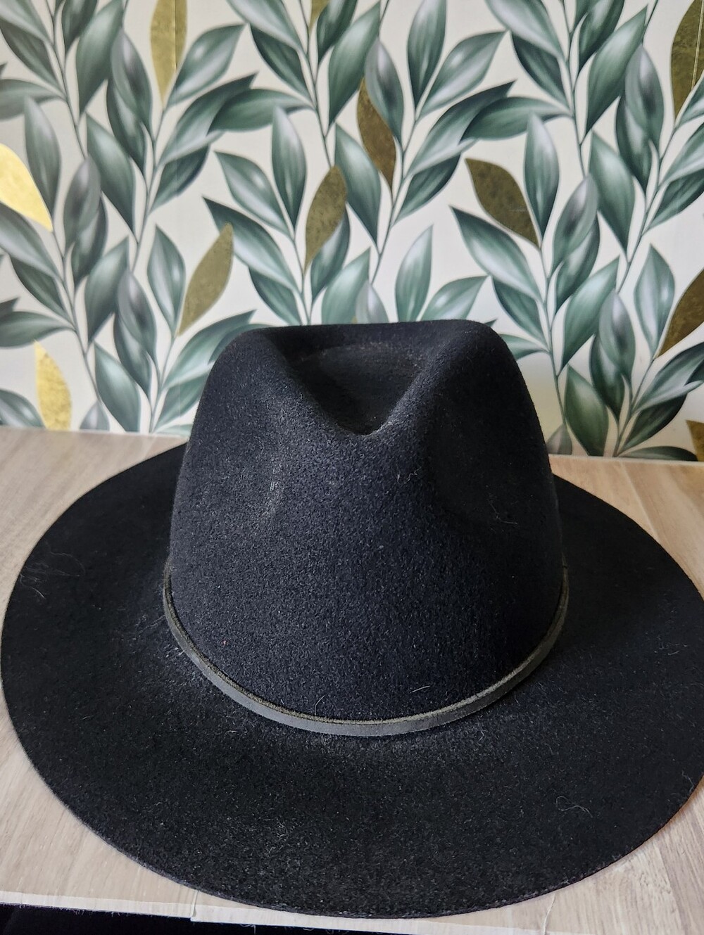 Brixton Black 100% Wool Felt Wide Brim Fedora Hat XS 54cm